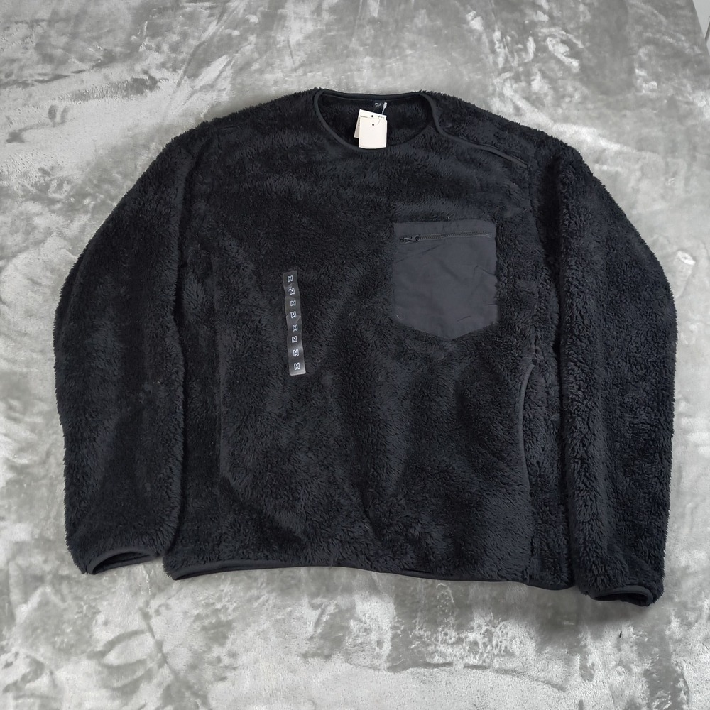 Uniqlo Fluffy Yarn Sweatshirt Womens Medium‎ Fleece Pullover Pockets Outdoor New